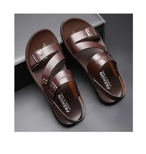 Slippers Men's Leather Outdoor Beach Sandals Thick Sole Summer Sandals For Man