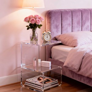 <span class=keywords><strong>Tavolino</strong></span> da Caffè in Acrilico Trasparente, Comodino Personalizzato per Cameretta Bambini, Portariviste per Bagno, Arredamento Casa - Product Image 3