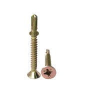 Vis autoperceuses Phillips à tête plate personnalisées Vis autoperceuses à tête plate en acier au carbone avec ailette 4.5x37mm