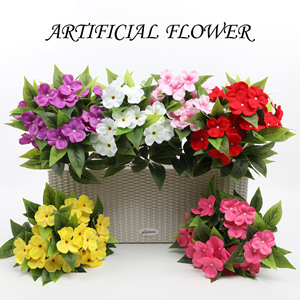 Flores Artificiales <span class=keywords><strong>de</strong></span> Azalea <span class=keywords><strong>Impatiens</strong></span>, Flores <span class=keywords><strong>de</strong></span> Seda Impresas en 3D, Realistas, para Arreglos Florales Decorativos en Interiores y Exteriores - Product Image 4