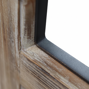 Miroir mural arqué PARISLOFT style farmhouse, cadre en bois brun, 47,2 x 24 pouces, décoratif pour salon et entrée - Product Image 1