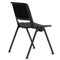 Chaise de bureau empilable en plastique avec dossier en maille ergonomique et support lombaire pour étudiants, salles de classe, formations, tâches, réunions et conférences