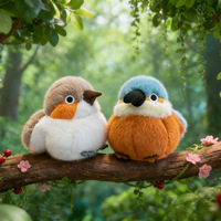 Peluche Perroquet Moelleuse 11cm, Jouet en Peluche Oiseau Kawaii Mignon, Mini Peluche Ronde Douce au Design Réaliste pour la Vente en Gros