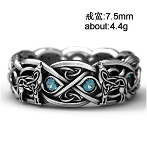 Anelli con Zirconi Piccoli Intagliati Vintage a Doppi Lupi Stile Rock Hip-hop Intrecciati per <span class=keywords><strong>Donna</strong></span> e Uomo Accessori Moda Anelli a Fascia GJZ0640 - Product Image 5