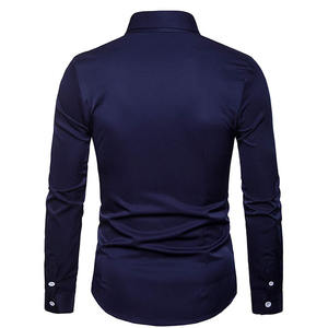 Camicia Casual da <span class=keywords><strong>Uomo</strong></span> alla Moda 2024 con Ricamo Floreale Dorato <span class=keywords><strong>a</strong></span> Maniche Lunghe e Bottoni - Product Image 3