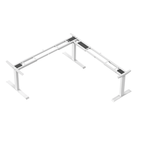 Bureau d'angle en L pour ordinateur, poste de travail, cadre de bureau réglable en hauteur en forme de L
