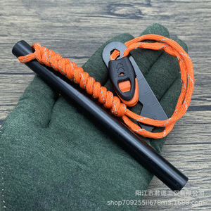 Allume-feu en magnésium 13x150mm, outil de survie en plein air pour le camping, avec poignée en paracorde et grattoir en acier - Product Image 3