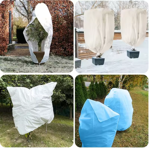 Housse de protection pour plantes en tissu non tissé respirant avec cordon, vente en gros pour patio, arbres fruitiers, hiver - Product Image 1