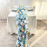Rose bleue fantaisie, hortensia, 2 mètres, décorations florales artificielles personnalisables, Noël, Halloween, mariage, fête, table