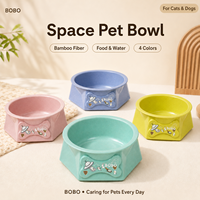 Gamelle pour animaux de compagnie en fibre de bambou avec logo personnalisé, 15 cm, forme hexagonale, bol profond, patins antidérapants, qualité alimentaire, pour chiens et chats, vente en gros, OEM