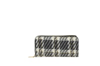 Penjualan paling laris desain Tartan katun tas tangan wanita panjang dengan klip uang Aksesori penggunaan Harian Wanita