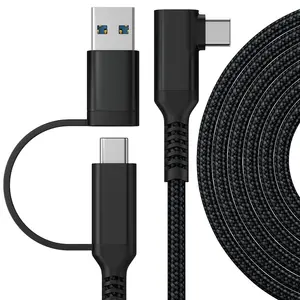 3 متر 5 متر 6 متر 2 في 1 usb نوع c لعبة الواقع الافتراضي سماعة كابل بيانات ل Oculus كويست 2 وصلة كابل