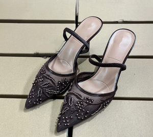 Décolleté Estive <span class=keywords><strong>da</strong></span> <span class=keywords><strong>Donna</strong></span> QuiteS in Rete con Fiori Ricamati, Sandali <span class=keywords><strong>da</strong></span> Sposa <span class=keywords><strong>Eleganti</strong></span> con Tacco a Spillo Sottile - Product Image 6