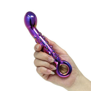 Regenbogen Galaxie Glas Kristall Dildo Prostata Pull Plug G-Punkt Zauberstab <span class=keywords><strong>Anus</strong></span> Trainer Langes Glas Anal Butt Plug Für Frauen Männer Anfänger - Product Image 3