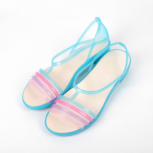 รองเท้าเจลลี่ผู้หญิง รองเท้าแตะแบบสวมเปิดนิ้วเท้า วัสดุ PVC สีลูกกวาด สำหรับใส่ไปชายหาด สไตล์ลำลอง - Product Image 1