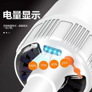 Linterna de Camping LED Solar Recargable de 16.5*9.5 cm con Indicador de Batería para Uso en Exteriores - Product Image 1