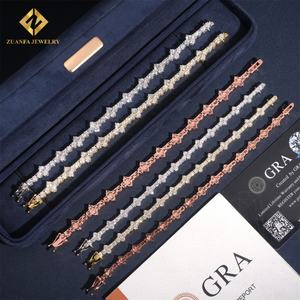 Ready to Ship Mini Cross Cluster Moissanite <b>Tennis</b> Bracelet <b>Necklace</b> 3mm 4mm Iced Out 925 <b>Silver</b> <b>Tennis</b> Bracelet Hip Hop Jewelry - Product Image 6