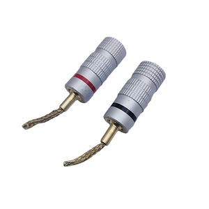 Cable de audio para altavoz con conector banana chapado en oro sin soldadura, enchufe negro y rojo, carcasa de aluminio, venta directa de fábrica - Product Image 2