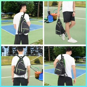 Nouveau design élégant : Sac à dos de sport pour raquettes de pickleball, sac bandoulière pour raquettes de tennis et balles, sacoche de padel à porter en travers du corps - Product Image 3