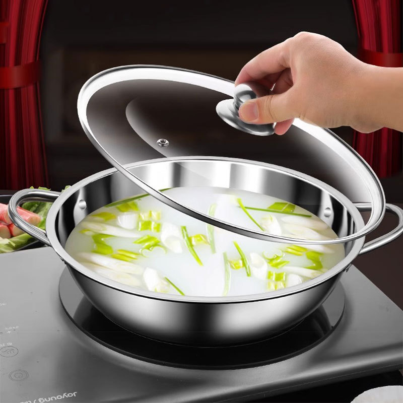 Thickened clear broth pot [with lid]