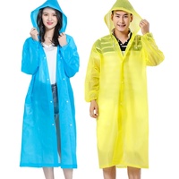 Poncho de pluie jetable intégral pour adultes, en EVA épaissi, à motif uni, portable pour le voyage et le cyclisme en extérieur