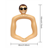 Cadre photo gonflable 3D amusant de 31 pouces en forme de homme musclé pour événements thématiques, décorations de fête d'anniversaire, anneaux de piscine