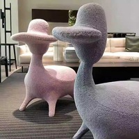 Sillón Individual Moderno y Creativo, Taburete de Animal de Peluche con Forma de Caballito y Oveja, Famoso en Internet, para Niños, Sala de Estar