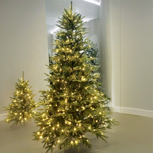 Árbol de Navidad Artificial Preiluminado de 4 pies, 5 pies, 6 pies, 7 pies y 8 pies, Mezcla de PE y PVC, para Decoración Navideña - Product Image 1