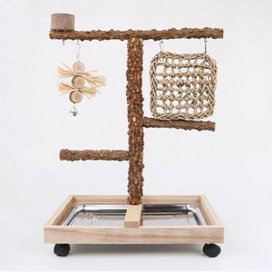 Fournitures pour animaux de compagnie en gros : Aire de jeux pour oiseaux, support en bois naturel pour perroquets, adapté aux petits et moyens animaux de compagnie, vente chaude - Product Image 1