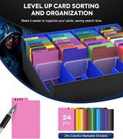 Boîte de rangement pour cartes à collectionner 3000+ pour boîte de deck, 24 séparateurs colorés, 4 supports de cartes, compatible avec les boîtes Commander