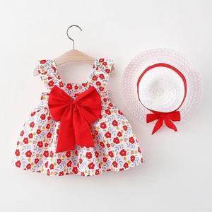 Vêtements d'Été pour Nouveau-né Fille, Robe Salopette de Plage en Coton + Chapeau de Soleil, Tenue 2 Pièces - Product Image 5