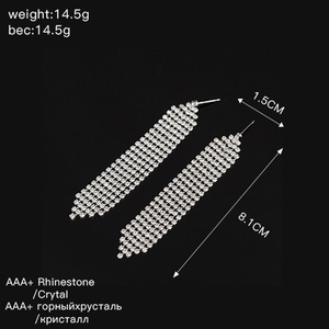 Bijoux de mode, boucles d'oreilles de luxe, boucles d'oreilles à strass, boucles d'oreilles simples, E111 - Product Image 6