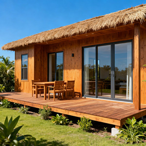 Elegante Cabaña de Madera con Techo de Paja, Casa de Vacaciones Ecológica - Product Image 3