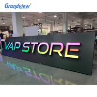 Lettres en relief LED à éclairage frontal RVB personnalisées, étanches et illuminées en 3D pour usage commercial