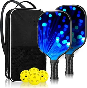 Pickleball conjunto de acolchoados, conjunto de remos de colmeia com almofada de grafite, aderência confortável, leve e remos de pickleball