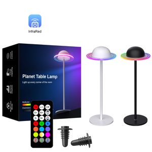 Lámpara de Mesa Recargable USB de 5V con Forma de Planeta, Luz Nocturna Creativa de Acrílico con Diseño de Luna Estrellada, Lámpara de Escritorio con Control Remoto - Product Image 1