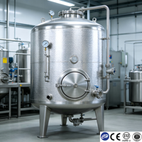 Tanque de Recepción de Yogur con Revestimiento de Acero Inoxidable SS304 de 15000L, Estándar ASME, Precio de Fábrica
