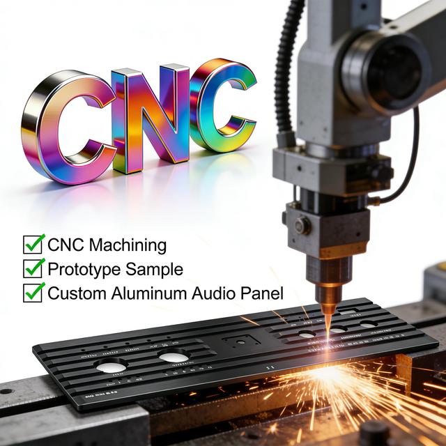 Custom Precision Anodized Front Plate Aluminum Panel High Grade Enclosure Audio Accessory Cnc Parts Machining Service