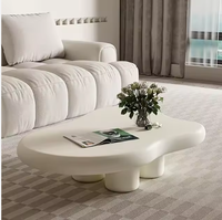 Ensemble de table basse pour maison moderne centre de table en forme de nuage ondulé blanc crème salon design
