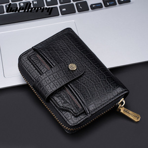 Tarjetero Baellerry para Hombre, Cartera con Cierre de 4 Pulgadas, Diseño de Piedra Negra, Estuche para Tarjetas de Crédito, Uso Diario - Product Image 3