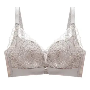 Hot Selling Nylon Spandex Bra Breathable Lace Wirefree Women Bra