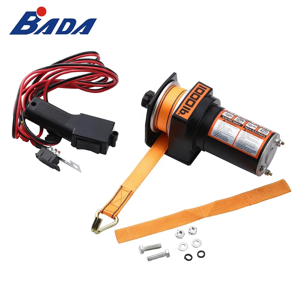 BADA-treuil électrique DW1000 12V DC, treuil rapide et puissant à sangle
