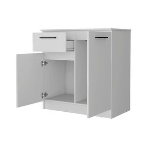Commode blanche Loonam à 2 portes et 1 tiroir, armoire de rangement moderne pour chambre à coucher - Product Image 3
