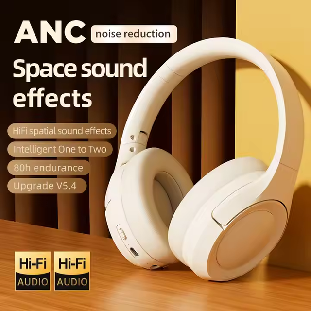 Linx ANC HiFi Wireless Headphone Upgrade V5.4 Foldable Design OEM Bass Stereo Music Over Ear Headset