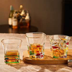 Vaso <span class=keywords><strong>de</strong></span> Whisky y Bourbon <span class=keywords><strong>de</strong></span> Lujo, Pintado a Mano, Vintage, <span class=keywords><strong>de</strong></span> Vidrio Coloreado, <span class=keywords><strong>para</strong></span> Agua, Jugo, Cerveza, <span class=keywords><strong>Licores</strong></span>, <span class=keywords><strong>para</strong></span> el Hogar, Bar, Regalo - Product Image 1