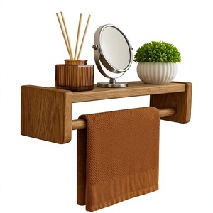 Estante de Baño Moderno de Madera para Montar en la Pared, Toallero Rectangular, Organizador para el Hogar - Product Image 1