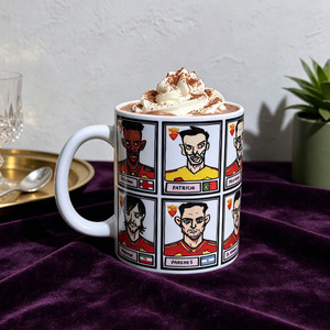 แก้วกาแฟลายการ์ตูนทีมแอสโรม่า ขายส่ง แก้วเซรามิกสโมสรฟุตบอลแบบกำหนดเองได้ สำหรับแฟนๆ โรม่า - Product Image 1