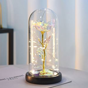 Custom Valentines Day Dome <b>Dried</b> Flower Women Light Plastic Rose Gift With Box - Product Image 6