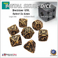 Nouvel ensemble de dés polyédriques 3D en cuivre fait main, ajourés, 7 pièces, pour accessoires de maître de jeu de rôle et collectionneurs de jeux de table
