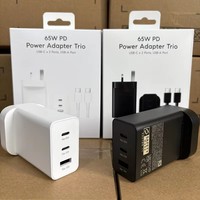 Cargador de Pared Superrápido de Alta Calidad PD 65W+25W+15W con 3 Puertos para Samsung Galaxy S23 S24 S25 S26, Adaptador de Corriente USB-C Trio de 65W